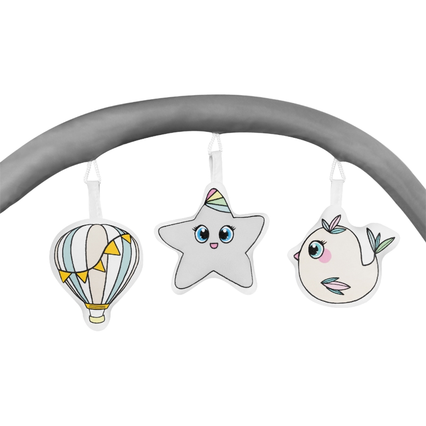 Lionelo - Reisbed FLOWER Grijs Scandi