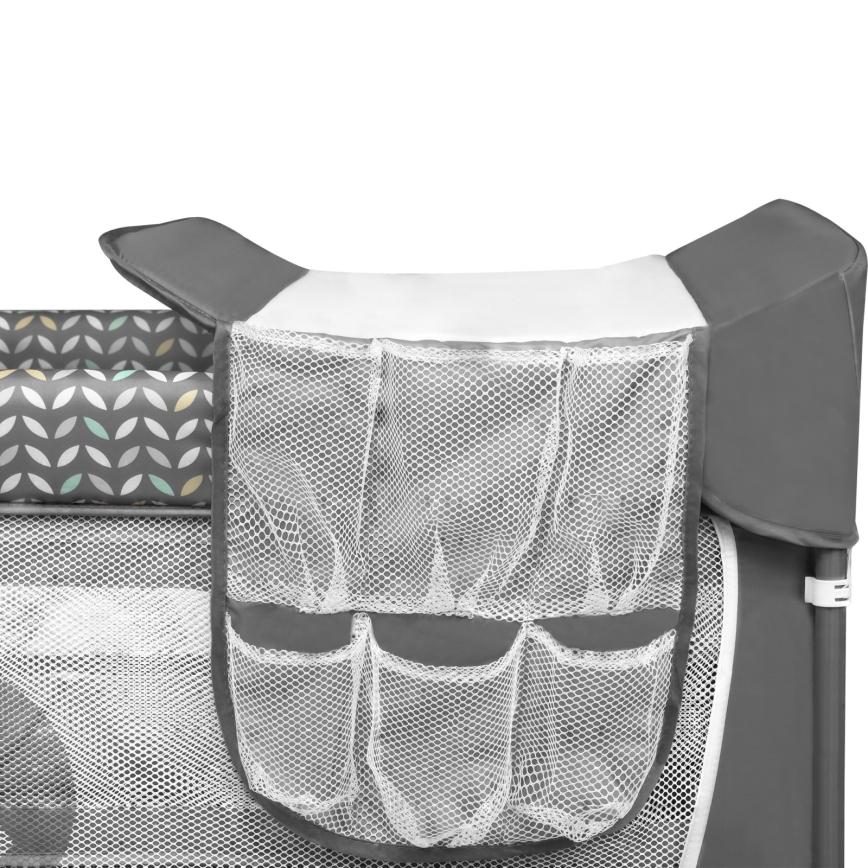 Lionelo - Reisbed FLOWER Grijs Scandi