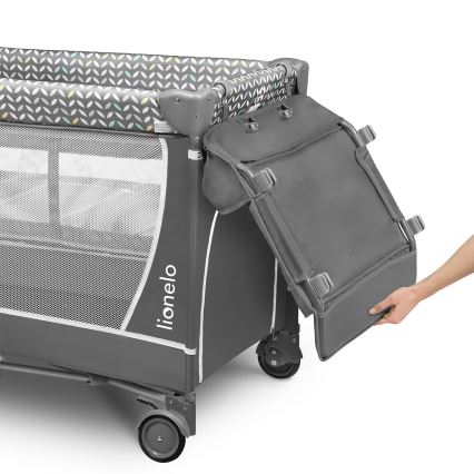 Lionelo - Reisbed FLOWER Grijs Scandi