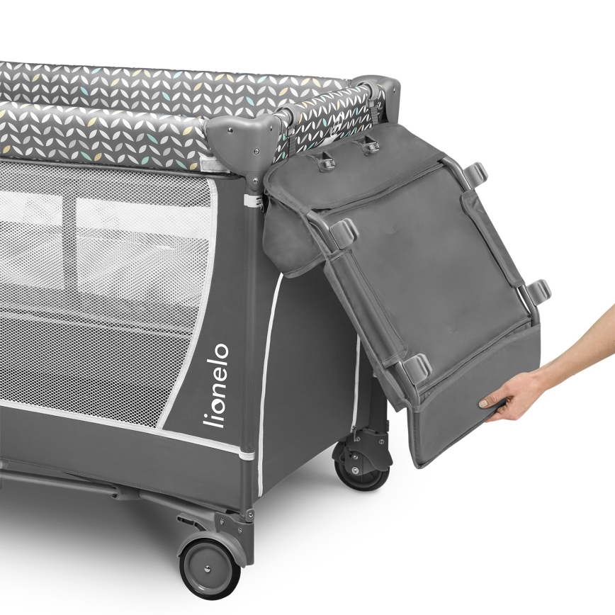 Lionelo - Reisbed FLOWER Grijs Scandi