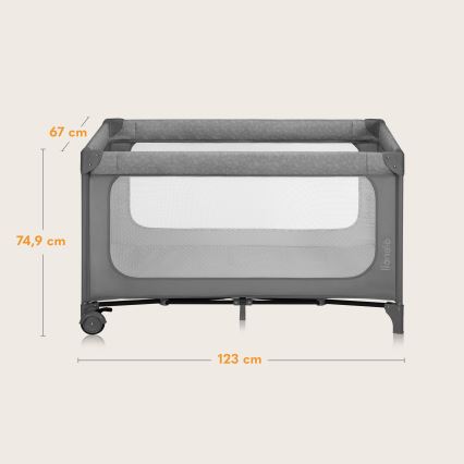 Lionelo - Reisbed JASMIN EASY FOLD Grey Stone