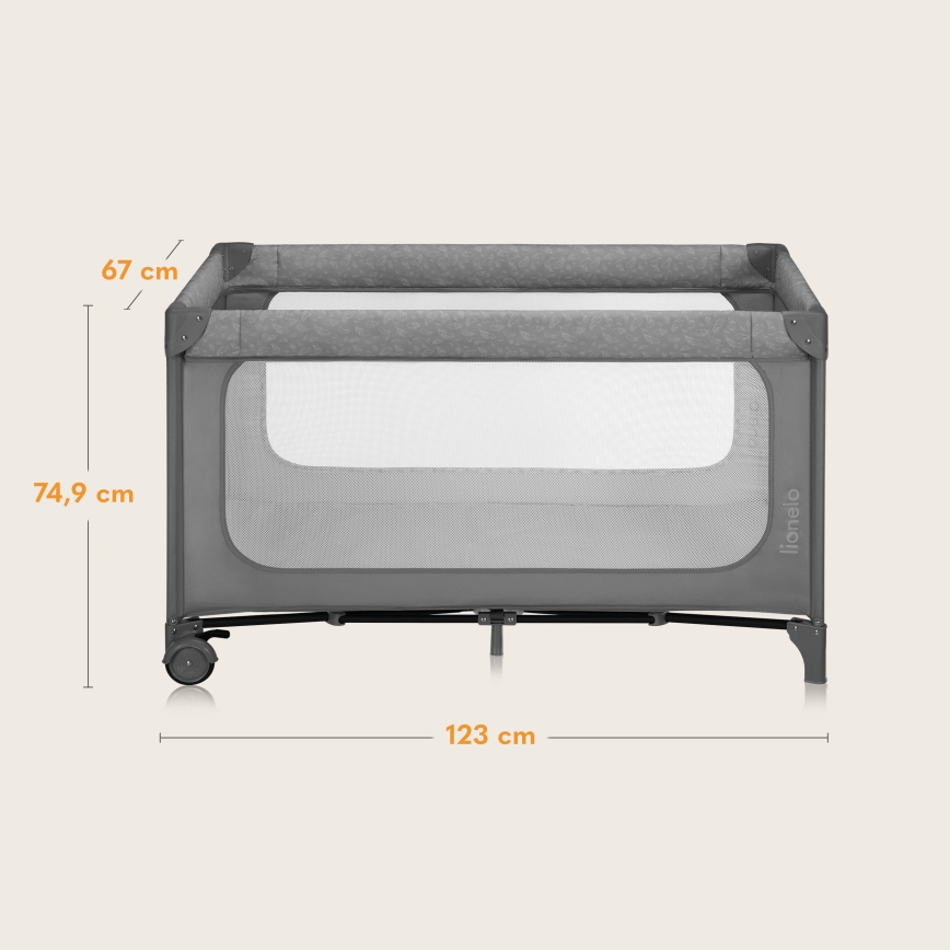 Lionelo - Reisbed JASMIN EASY FOLD Grey Stone