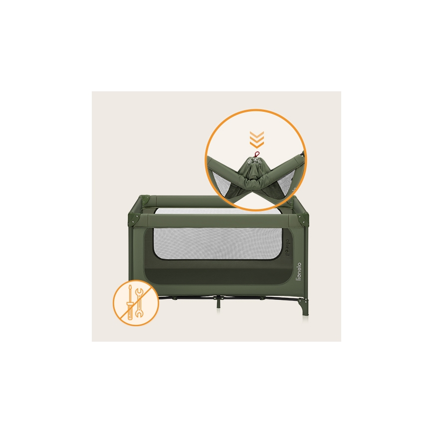 Lionelo - Reisbed JASMIN EASY FOLD Groen Olijf