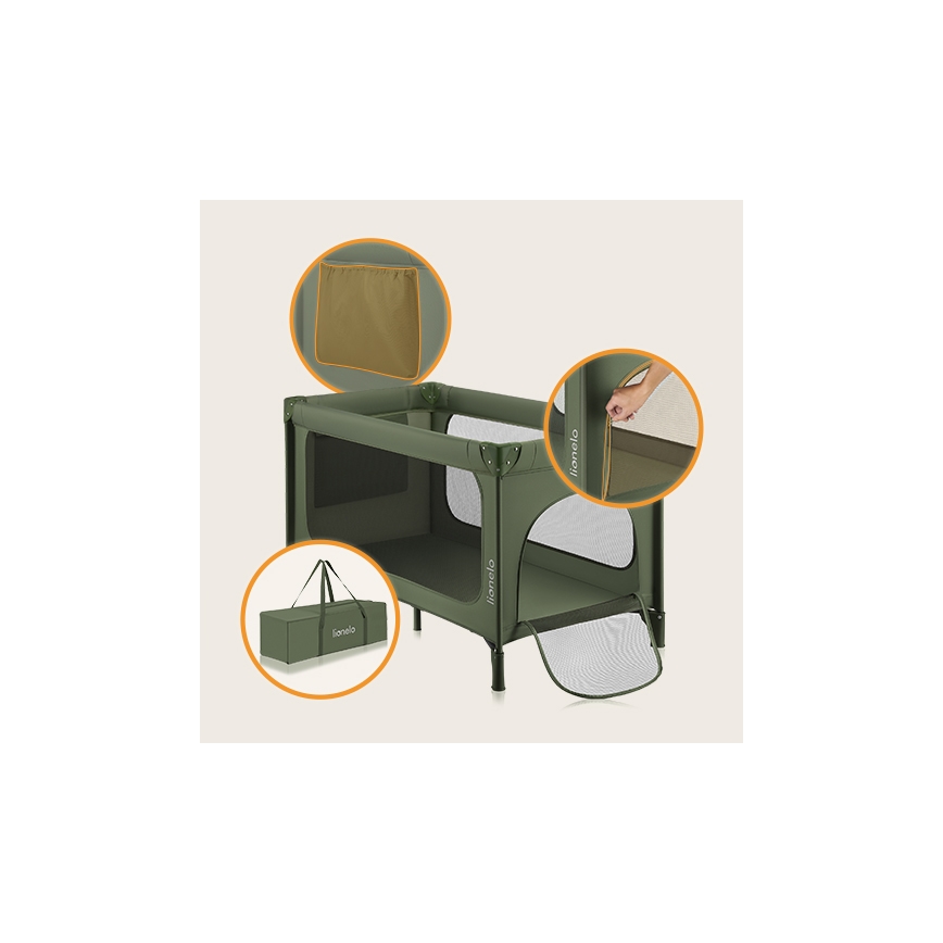 Lionelo - Reisbed JASMIN EASY FOLD Groen Olijf
