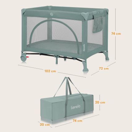 Lionelo - Reisbed LAURA Saliegroen