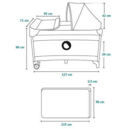 Lionelo - Reisbed SVEN PLUS grijs/geel