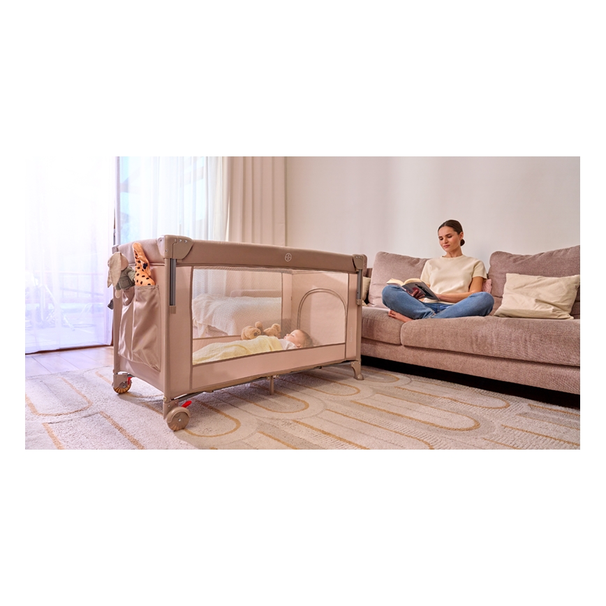 Lionelo - Reisbedje 3-in-1 ELLEN Beige Zand