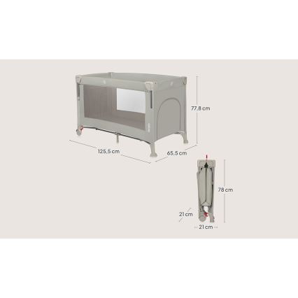 Lionelo - Reisbedje 3-in-1 ELLEN Beige Zand