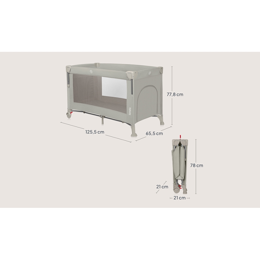 Lionelo - Reisbedje 3-in-1 ELLEN Beige Zand