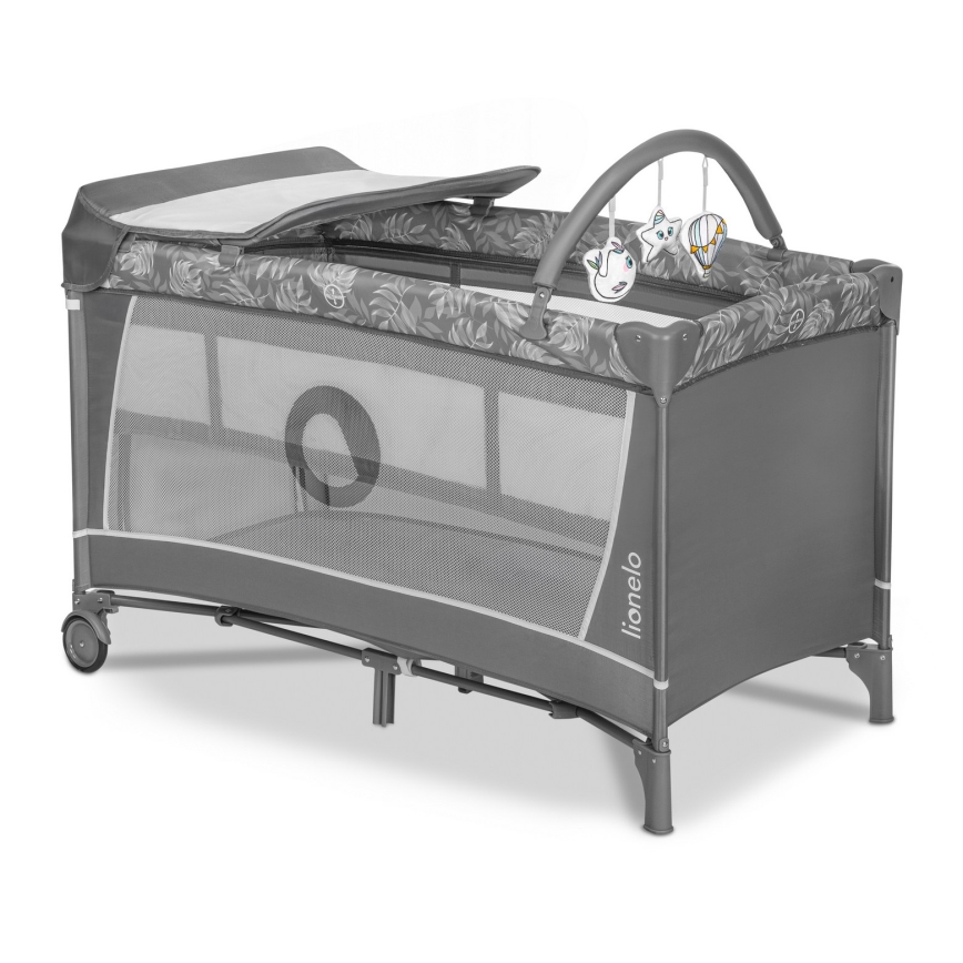 Lionelo - Reisbedje FLOWER Grey Stone
