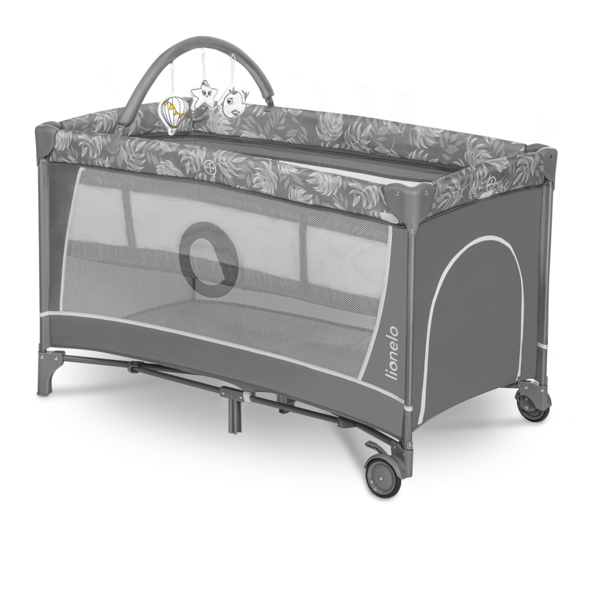 Lionelo - Reisbedje FLOWER Grey Stone