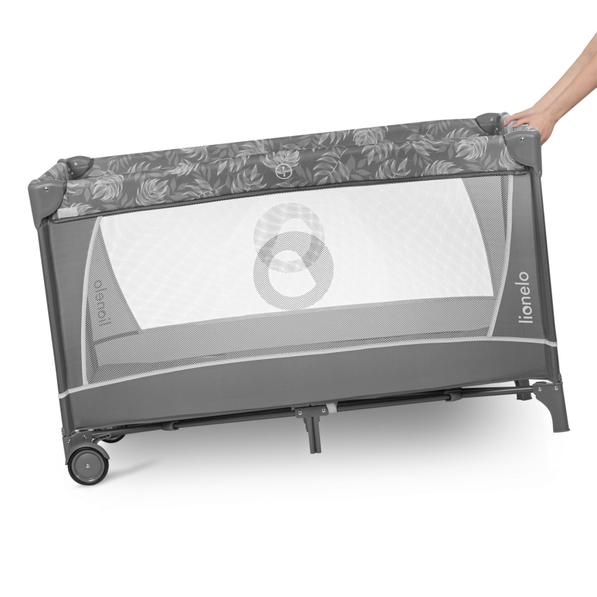 Lionelo - Reisbedje FLOWER Grey Stone