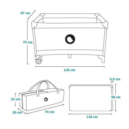 Lionelo - Reisbedje STEFI turkoois