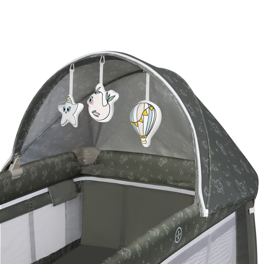 Lionelo - Reisbedje SVEN PLUS Beige olijfgroen