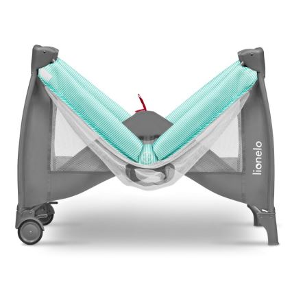 Lionelo - Reisbedje SVEN PLUS grijs/turquoise