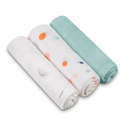 Lionelo - Set van 3 bamboe swaddledoeken BAMBOO SET 70x70 cm Dot