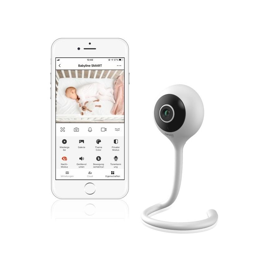Lionelo - Slimme babyfoon BABYLINE SMART Wi-Fi Wit