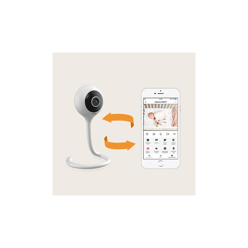 Lionelo - Slimme babyfoon BABYLINE SMART Wi-Fi Wit