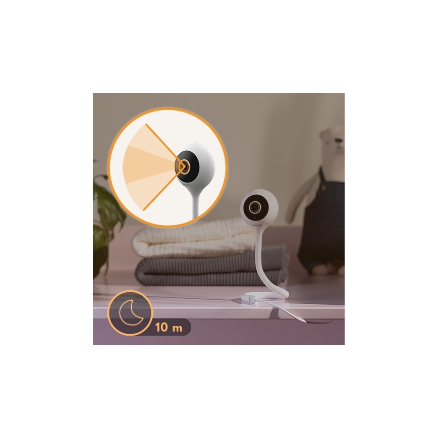 Lionelo - Slimme babyfoon BABYLINE SMART Wi-Fi Wit
