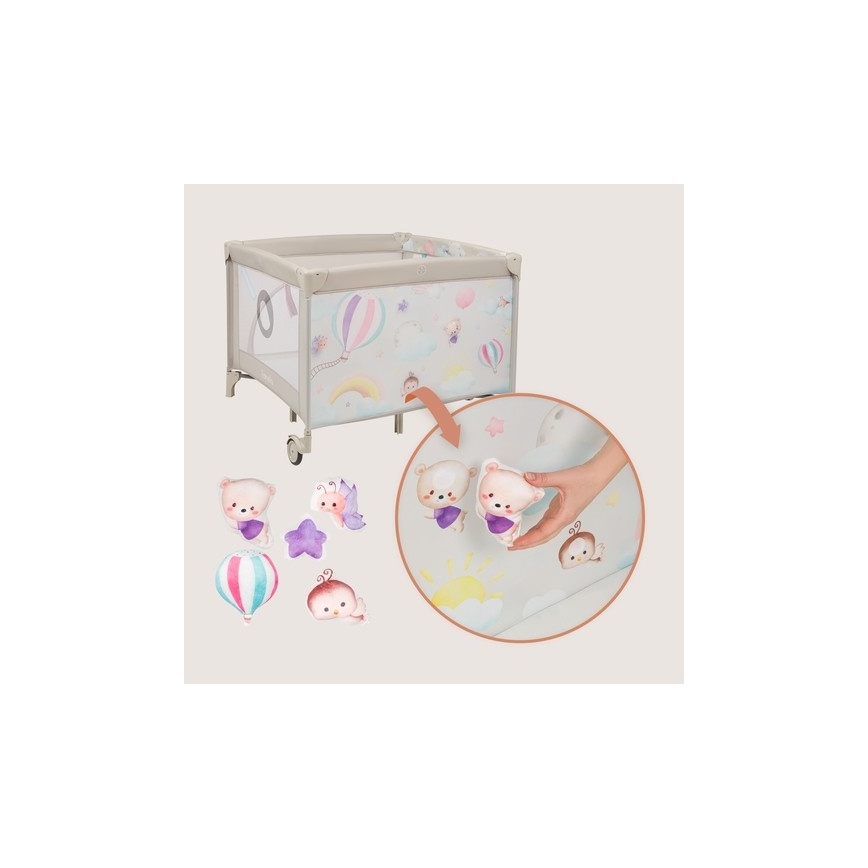 Lionelo - Speelbox MILLE PLUS Grijs/Beige