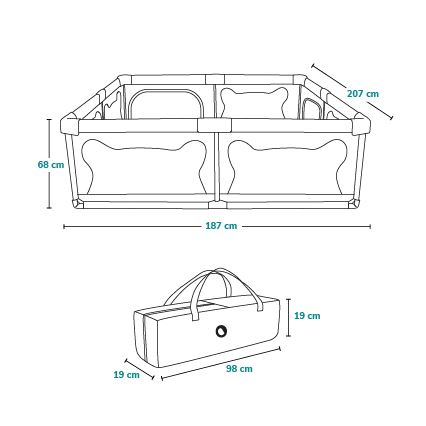 Lionelo - Speelbox WILLOW XL grijs