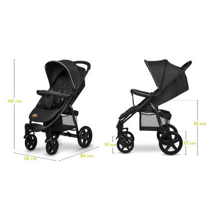 Lionelo - Sportieve buggy ANNET PLUS zwart