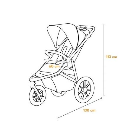 Lionelo - Sportieve kinderwagen AZURA zwart/grijs