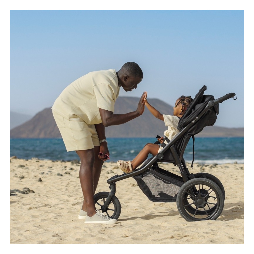 Lionelo - Sportieve kinderwagen AZURA zwart