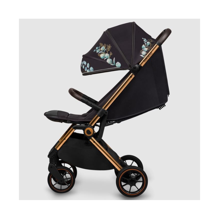 Lionelo - Sportieve kinderwagen CLOE zwart/blauw/goud
