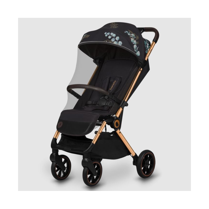 Lionelo - Sportieve kinderwagen CLOE zwart/blauw/goud