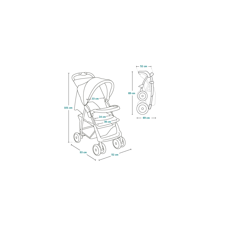 Lionelo - Sportieve kinderwagen EMMA PLUS baksteenrood/zwart