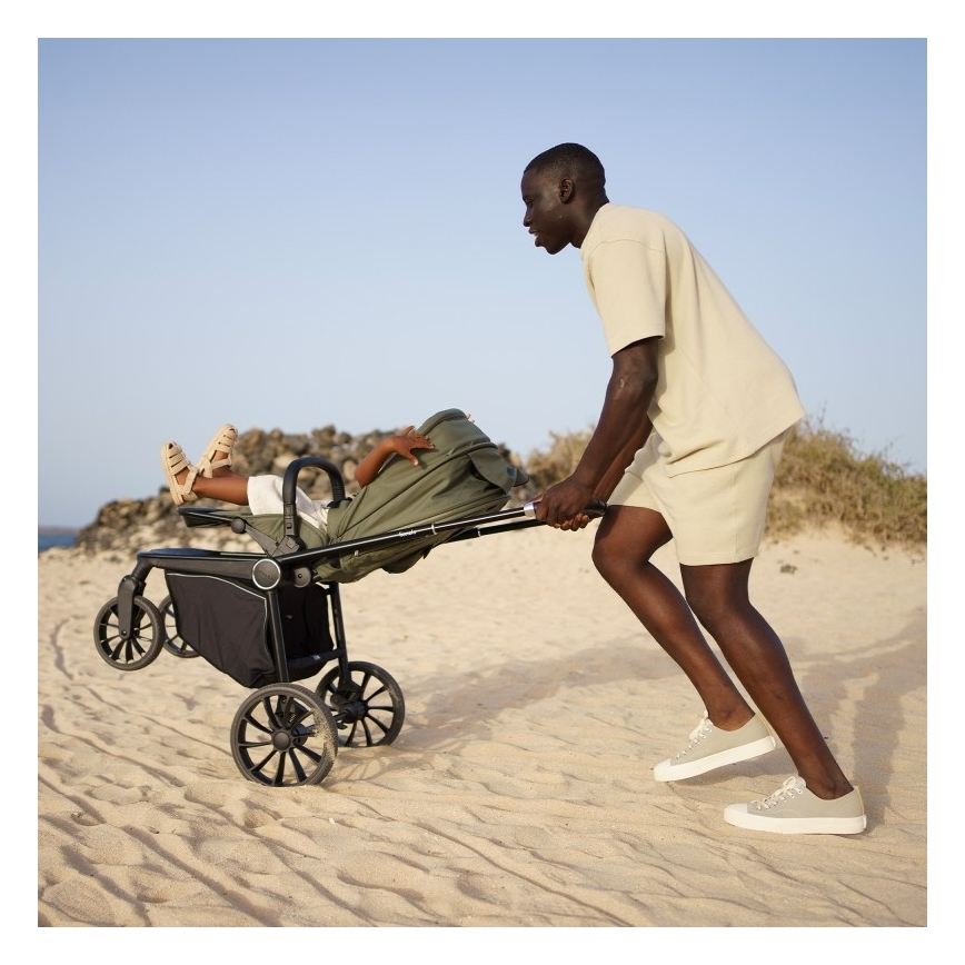 Lionelo - Sportieve kinderwagen MIKA PLUS Green Olive