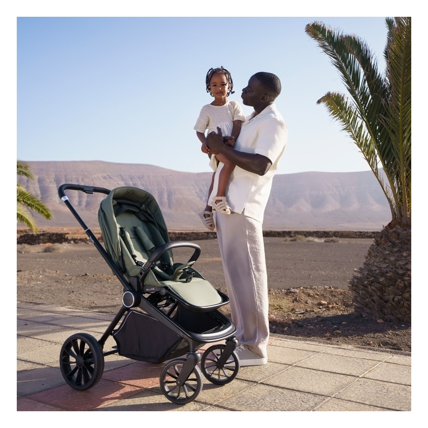Lionelo - Sportieve kinderwagen MIKA PLUS Green Olive