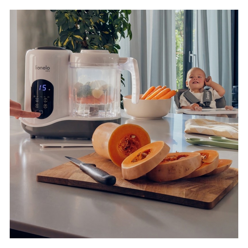 Lionelo - Stoomkoker 5-in-1 BABYMENU 110W/230V wit/grijs