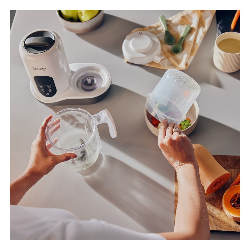 Lionelo - Stoomkoker 5-in-1 BABYMENU 110W/230V wit/grijs