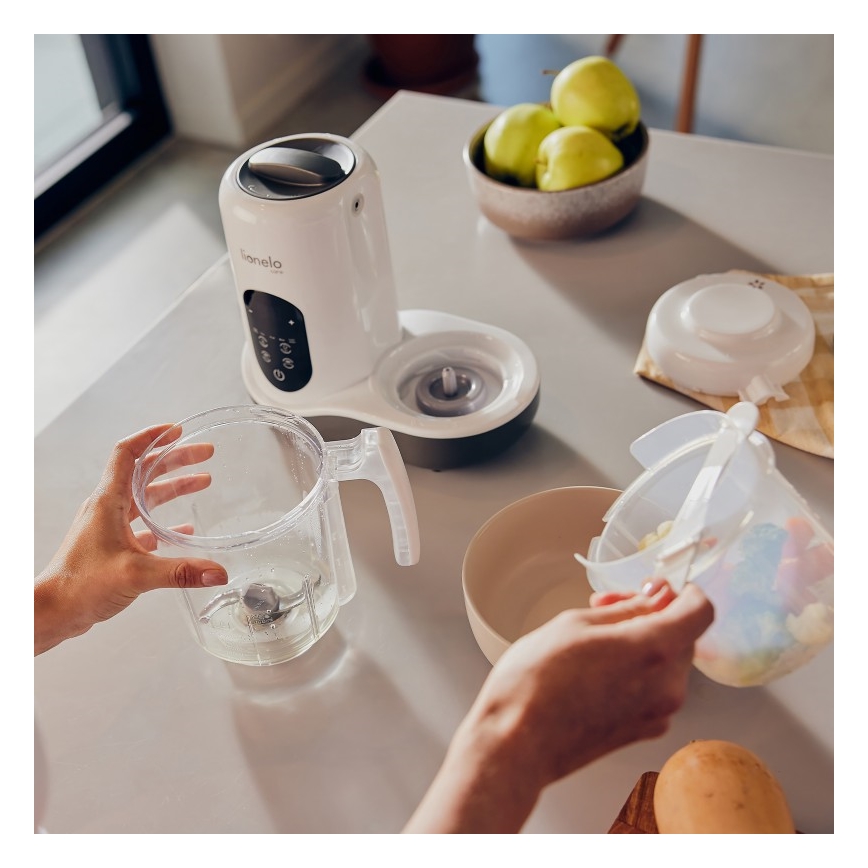 Lionelo - Stoomkoker 5-in-1 BABYMENU 110W/230V wit/grijs