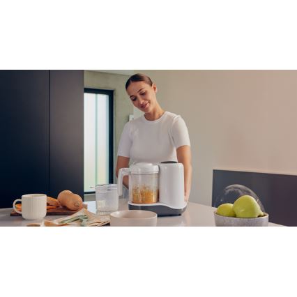 Lionelo - Stoomkoker 5in1 BABYMENU 110W/230V wit/grijs