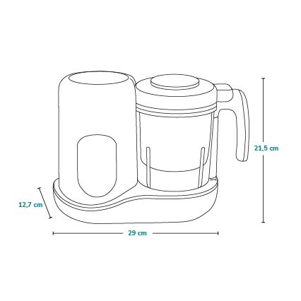 Lionelo - Stoomkoker 5in1 BABYMENU 110W/230V wit/grijs