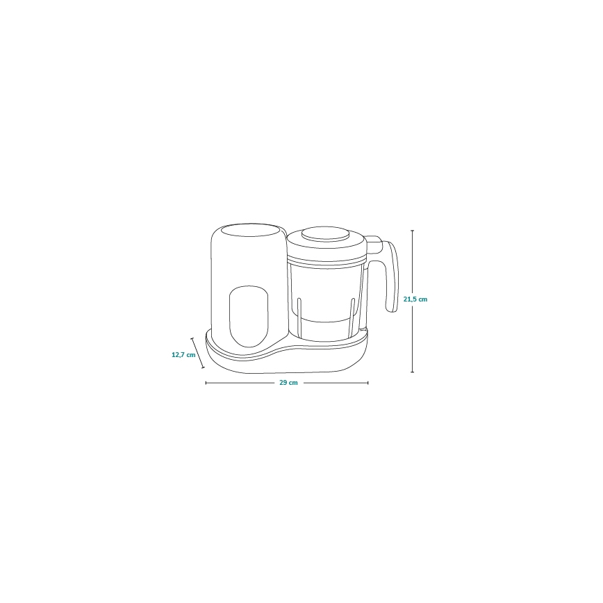 Lionelo - Stoomkoker 5in1 BABYMENU 110W/230V wit/grijs