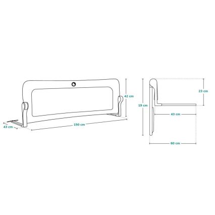 Lionelo - Veiligheidshek voor bed EVA beige