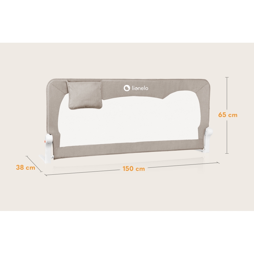 Lionelo - Veiligheidshek voor bed HANNA Beige Melange
