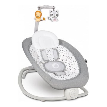 Lionelo - Vibrerend wipstoeltje voor baby's met een melodie PASCAL grijs