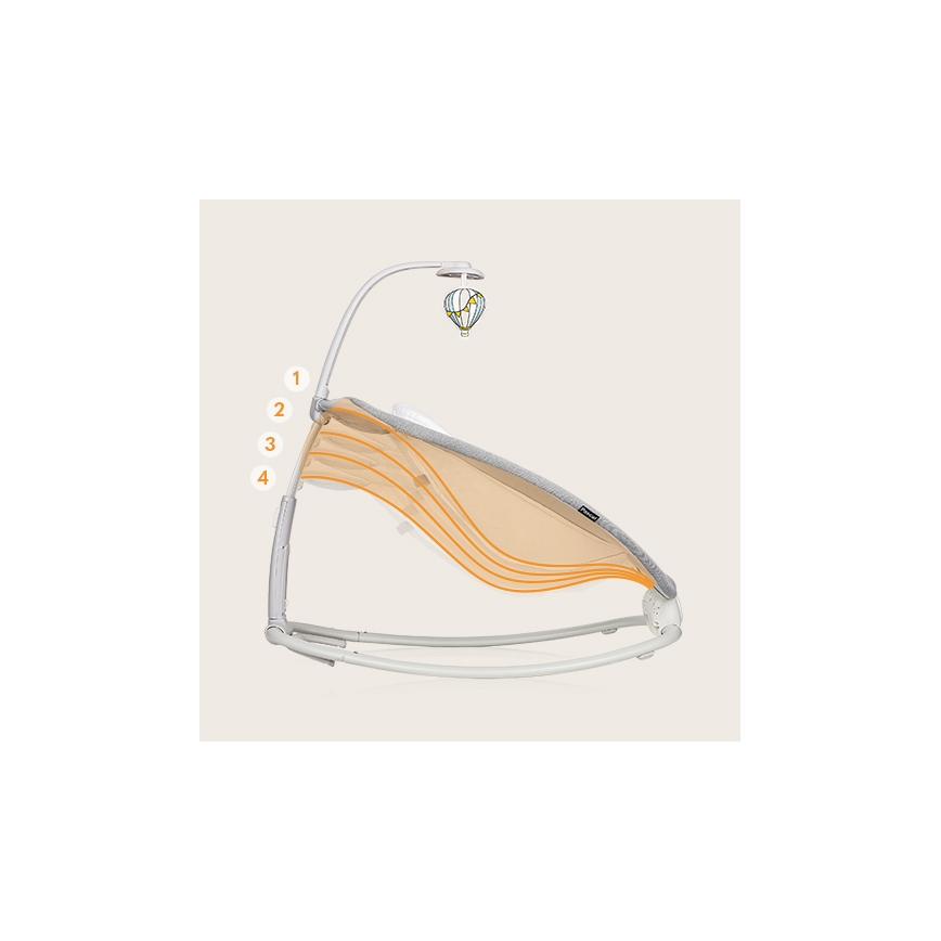 Lionelo - Vibrerende babywipstoel met melodie PASCAL 2xAA grijs