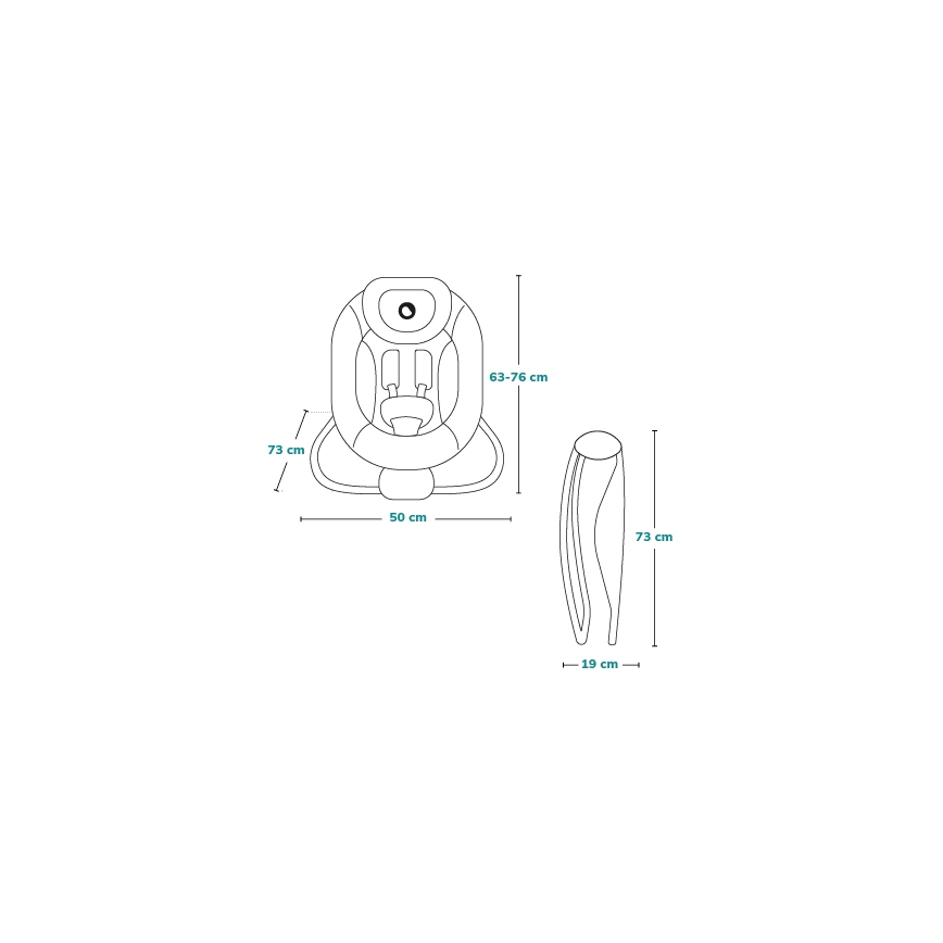 Lionelo - Vibrerende babywipstoel met melodie PASCAL 2xAA grijs