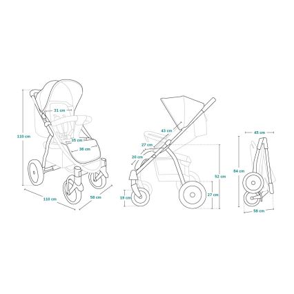 Lionelo - Wandelwagen ANNET PLUS groen