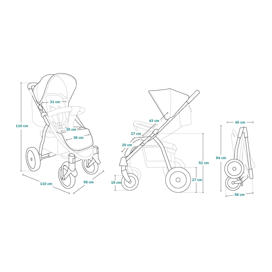 Lionelo - Wandelwagen ANNET PLUS groen