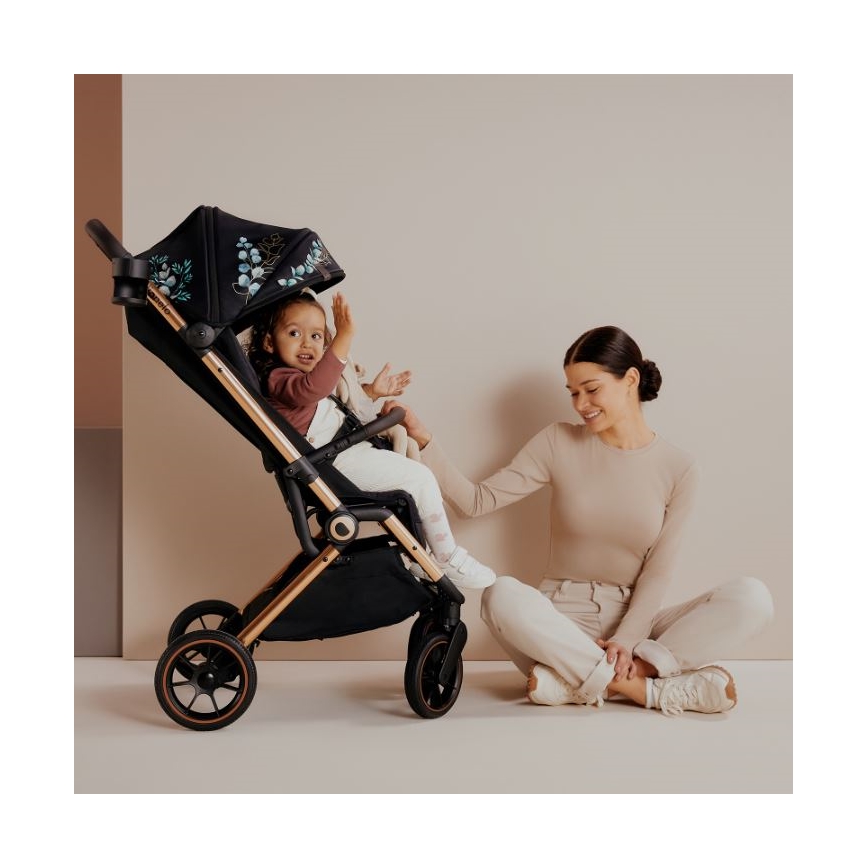 Lionelo - Wandelwagen CLOE zwart/blauw/goud