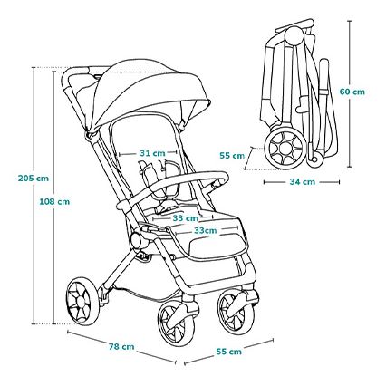 Lionelo - Wandelwagen CLOE zwart/grijs