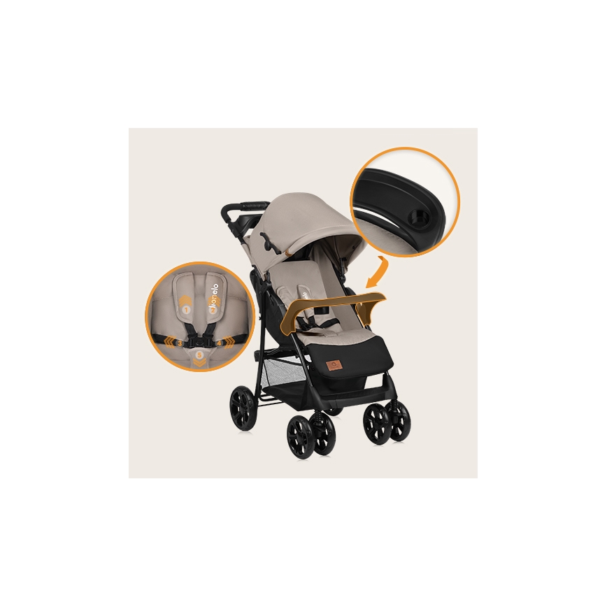 Lionelo - Wandelwagen EMMA PLUS beige/zwart