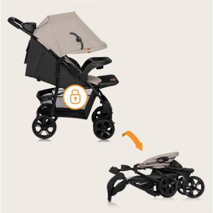 Lionelo - Wandelwagen EMMA PLUS beige/zwart